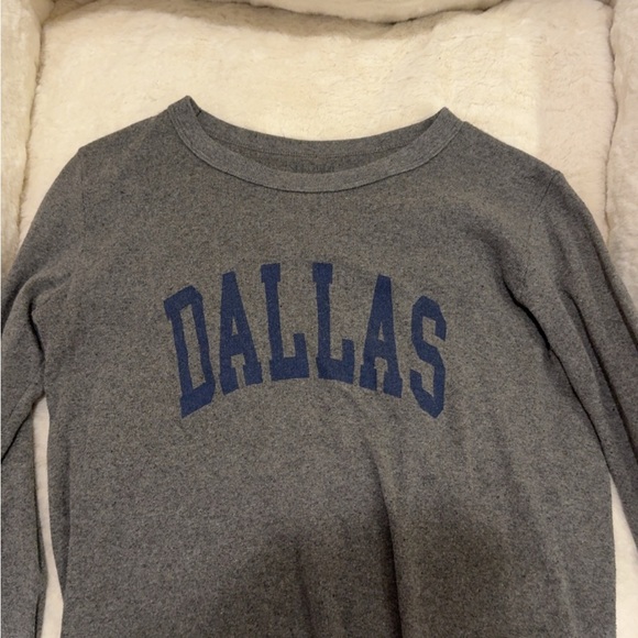 Brandy Melville Tops - Brandy Melville Grey Sweatshirt with Blue Dallas Lettering